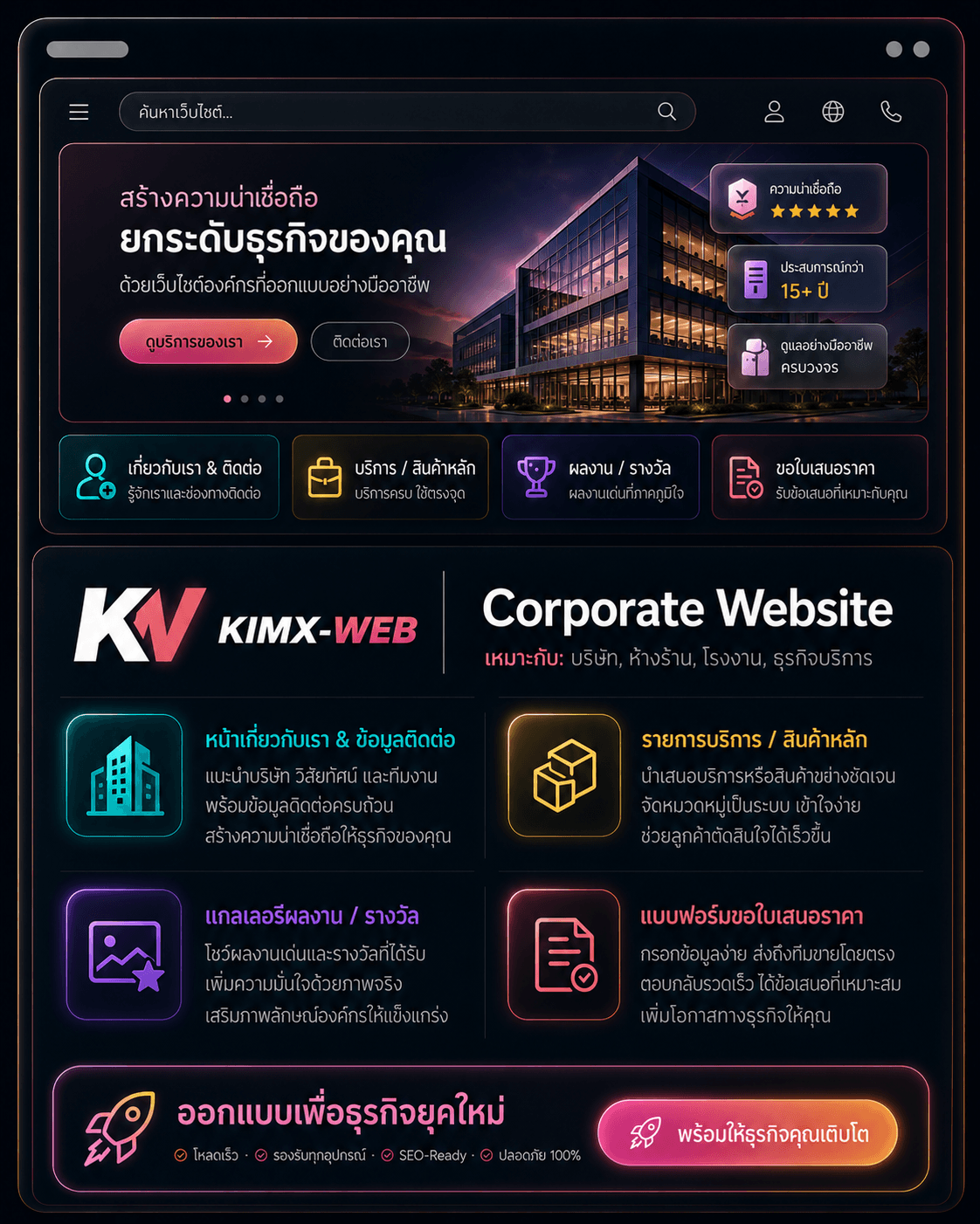 ตัวอย่างผลงาน Corporate Website